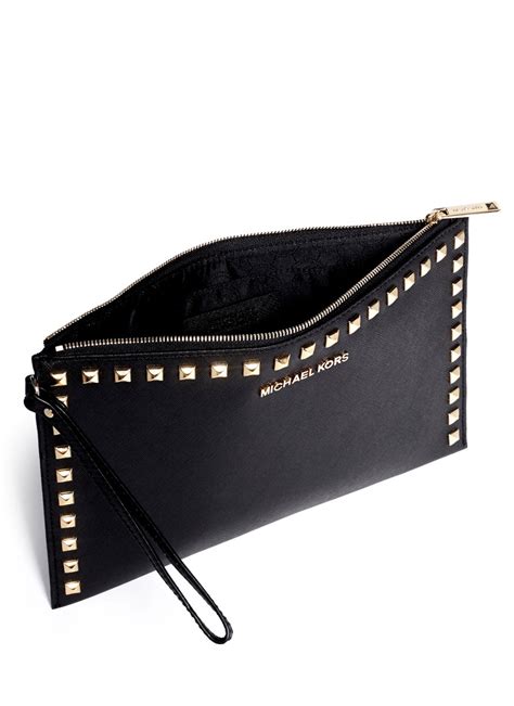 michael kors bling clutch|Michael Kors studded clutch.